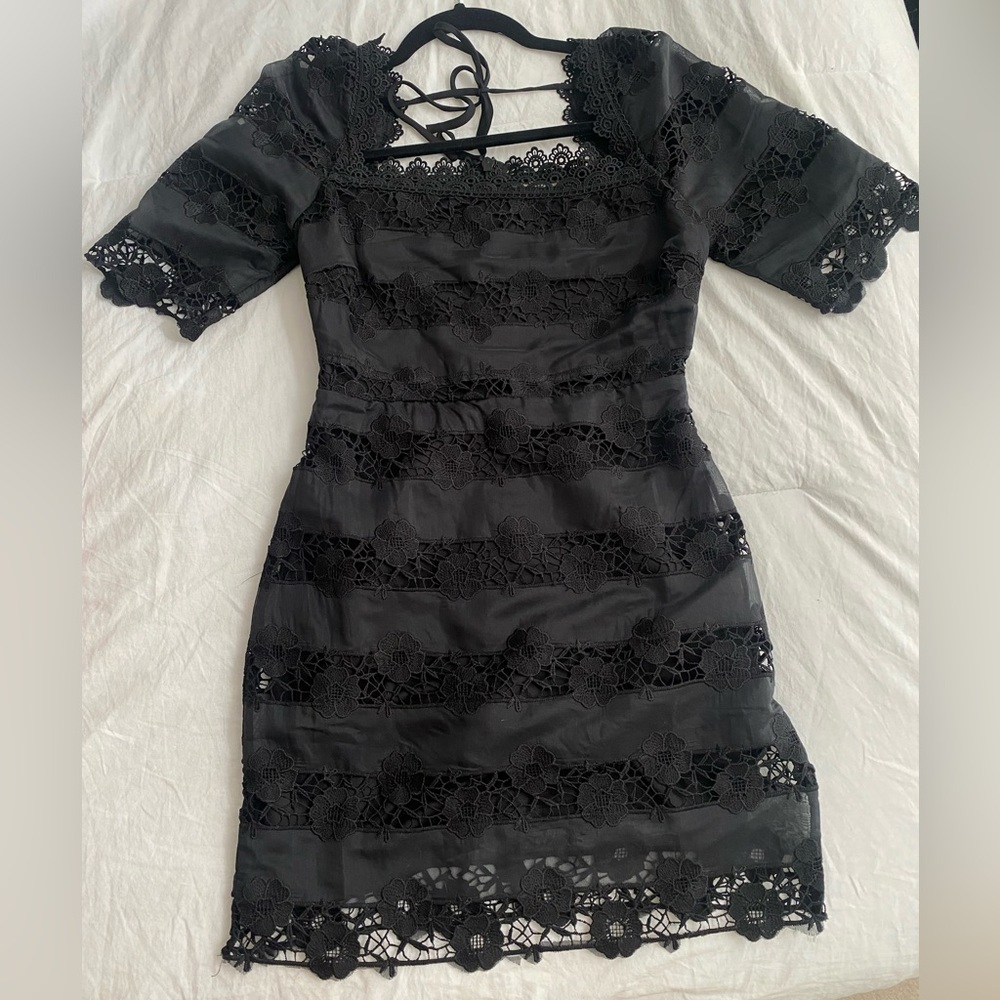 black lace dress